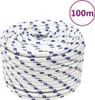 vidaXL Corde de bateau Blanc 12 mm 100 m Polypropylène Voir les images du produit 6