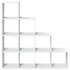 vidaXL Raumteiler-Bücherregal 4 Stufen Weiß 131,5x29x131,5 Produktbild-Vorschau 5
