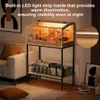 Klec pro křečky WISFOR s policí a LED osvětlením, dřevěný Náhled obrázku produktu 9