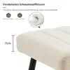 101cm Samt Sitzbank, Polsterbank Metallbeine,Beige Produktbild-Vorschau 3