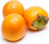 Three ripe persimmons are arranged on a white background. Produktbild-Vorschau