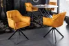 Design Stuhl LOFT senfgelb Samt drehbar Metallgestell Produktbild-Vorschau 3
