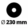 A black circular object with a white inner circle, representing a disc, is shown above text indicating its diameter. Voir les images du produit