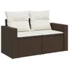 vidaXL 11-tlg. Garten-Sofagarnitur mit Kissen Braun Poly Produktbild-Vorschau 5