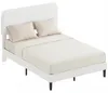 HOMCOM Bett 140x200 cm Bettgestell mit gepolstertem Produktbild-Vorschau 1
