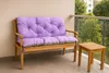 A purple cushion on a wooden bench on a balcony. Anteprima dell’immagine prodotto