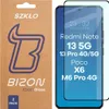 The image shows the packaging of a screen protector for a smartphone, with the screen protector itself displayed on a smartphone screen. Produktbild-Vorschau