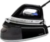 A black and silver steam iron station with a transparent water tank, shown from a three-quarter angle against a white background. Produktbild-Vorschau