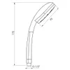 A technical drawing of a shower head with dimensions indicated. Anteprima dell’immagine prodotto