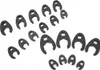 A collection of black metal wrenches arranged on a white background. Produktbild-Vorschau