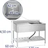 Jednomístný dřez s policí a pravým okrajem 120 x 60 x 94,5 Náhled obrázku produktu 6