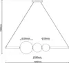A technical drawing of a pendant light with dimensions and specifications. Produktbild-Vorschau
