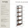 Étagère d’angle Castlebar 30 x 30 x 150 cm - Bois foncé Voir les images du produit 6