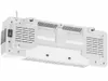 The back view of a white wall-mounted heater. Voir les images du produit