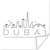MuchoWow® Poster Skyline "Dubai" schwarz auf weiß 100x100 Produktbild-Vorschau 1