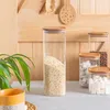 Quadratische Vorratsgläser aus Glas mit Holzdeckel – 2,2 Produktbild-Vorschau 4