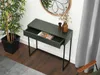 A console table with an open drawer, placed next to a plant and a mirror. Produktbild-Vorschau