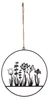 Metall-Blumenornament zum Aufhängen, 25 cm, schwarz Anteprima dell’immagine prodotto
