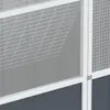 A close-up view of a white metal frame with a grid pattern, part of a larger structure, against a gray background. Anteprima dell’immagine prodotto