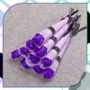 10 Seifenrosen, Strauß, Lila, Elegantes Geschenk, 28 cm Produktbild-Vorschau 7