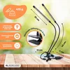 A product shot of a plant grow light with various specifications and measurements displayed. Náhľad obrázku produktu