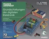 A close-up view of a digital electronics learning kit, including a circuit board, battery, and wires. Produktbild-Vorschau