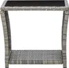 vidaXL Konferenčný stolík sivý 45x45x40 cm polyratan a sklo Náhľad obrázku produktu 1