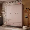 BABUSHKA Dreitüriger Kleiderschrank Natürlich Rosa Produktbild-Vorschau 2