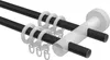 Interdeco Gardinenstange / Vorhangstange Schwarz / Nussbaum Produktbild-Vorschau 3