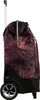 A side view of a rolling shopping bag with a floral pattern. Voir les images du produit
