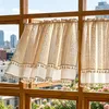 132*45cm Boho Gardinen Küche Quasten Vorhänge Kurz, Vintage Produktbild-Vorschau 1