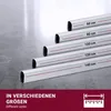 Several white cylindrical tubes of different lengths are arranged diagonally on a gray and white floor. Text and a ruler icon are visible at the bottom. Náhled obrázku produktu