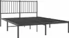 A black metal bed frame with a headboard, shown from a side-angle on a white background. Náhled obrázku produktu