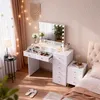 Toaletný stolík VANITII so zrkadlom, 18 LED žiarovkami, Náhľad obrázku produktu 3
