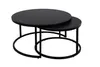 Two nesting round coffee tables with black tops and black metal frames, shown against a white background. Produktbild-Vorschau