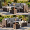 BEAUTYSOFA | SEVILLA Polyrattan Gartenlounge Braun – Produktbild-Vorschau 1
