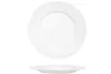 A white plate is shown from a top-down and side view. Anteprima dell’immagine prodotto