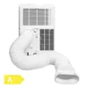 The back of a portable air conditioner with its exhaust hose attached. Produktbild-Vorschau