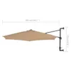 vidaXL Parasol mural avec LEDs 300 cm Taupe Voir les images du produit 18