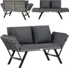 CASARIA® Banc de Jardin Gris 2en1 Fonction Chaise Longue Voir les images du produit 1