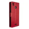 A red flip-style phone case is shown from the side against a white background. Produktbild-Vorschau