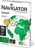 A package of Navigator Universal office paper, featuring a globe graphic and various certifications. Náhled obrázku produktu