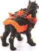 A toy figurine of a mythical creature resembling a dog with fiery elements. Produktbild-Vorschau
