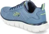 A side view of a blue Skechers sneaker. Voir les images du produit