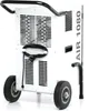 A white dehumidifier with black wheels and handle, shown from the back. Podgląd zdjęcia produktu