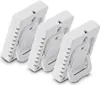 Three white digital thermometers with stands are shown from a side-angle, arranged in a staggered formation. Anteprima dell’immagine prodotto