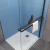 AICA Walk in 90x200cm Schwarz Duschwand mit Stabilisator Produktbild-Vorschau 3