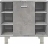 A concrete-effect bathroom cabinet with open shelves and a closed cabinet. Produktbild-Vorschau