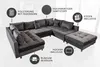 Invicta Interior Wohnlandschaft KENT, 305x85x185 cm, Samt Produktbild-Vorschau 11