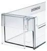 A close-up, clear shot of a transparent plastic refrigerator drawer or compartment. Anteprima dell’immagine prodotto